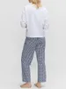Women's Pants Casual Plaid Drawstring High Waist Straight Leg Trousers For Daily Wear Ladies Loose Leisure Loungewear Bottoms
