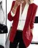 Женские костюмы Blazers Wotwoy 2022 Solid Office Lady Women Осень черные пальто женская формальная куртка с длинным рукавом женская карманы