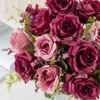 Декоративные цветы венки шелковые розы свадебный букет рождественский украшение для домашней вечеринки скрапбукинг DIY Внутренний открытый офис украшения искусственные цветы