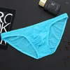 Underpantes Roupa íntima masculina Sexy Nylon Ice Silk Silk Transparent Ultra-Tos Felicable Panties Men Brikes de cintura baixa