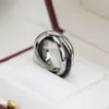 Selon Classic S Sterling Sier Trinity Ring pour les femmes de la marque de mode minimaliste pour femmes bijoux