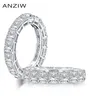 Ainuoshi 925 Стерлинговое серебро 4mm Princess Cut Full Eternity Ring для женщин Сона Смоделировала обручальное обручальное кольцо Diamond Ring T205817709