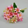 Fleurs décoratives 18 têtes 1 morceau de soie fleur artificielle Lily style européen multicolore fausse fête de mariage de bouquet de mariée