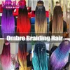 5 Bundels Jumbo Braid Hair Purple Synthetic Braiding Hair For Box Crochet Braids ondersteunen Groothandel Groen Pink Braids 100G/Pack 240430