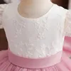 Mädchenkleider 12m Baby formelles Taufkleid Süßes Mädchen Stickerei Blume Geburtstagskleid Kleid Kinder Bogen Hochzeit Kleidung Kind Vestido