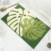 Carpets Ins Light Luxury Leaf Plante Jacquard Salle de bain Poot de chambre à pied non glip