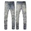 Мужские фиолетовые джинсы дизайнер Ripp Biker Slim Straight Skinny Designer Designer True Stack Fashion Jeans Brand Vi P Purple Brand Jeans