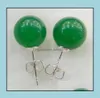 Boucles d'oreilles Bijoux authentique 10 mm Jadeite Green Jadeite 925 Solid Sier AAA Drop livraison 2021 JPVFW4525646