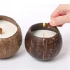 Ljushållare Coconut Shell Holder Candlestick Natural Bowl Desk Organizer (ingen ljus) Heminredning