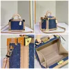 Fashion Women's Petite Valise Box Hard Box Women's Casual Design Luxury Luxury Canvas Denim Sac Cosmetic Box Sac à main