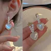 Brincho de cor de ouro coreano coreano Brincos de borla para mulheres Moda Crystal Pearl Heart Star Brinculhing Lady Lady Party Jewelry