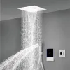 Luksusowy czarny mosiądzy system prysznicowy z cyfrowym ekranem konstrukcja ekranu na ścianę podwójne sterowanie zimno i gorące 3 funkcje kran prysznicowy