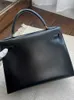 Vintage hremms Real Logo Designer Bags AAA Quality Women Brand Bard Cley28 Kelyy Bag Box Кожаная черная золотая кружка гравированная рука