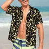 Chemises décontractées pour hommes Shirt Gold Retro Imprimé Elegant Hawaiian Male Male Short Beach Y2K Street Design Surdimensione surdimensionnée