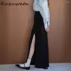 Spódnice kuzuwata elegancka spódnica z wysokiej talii A-line szczupła dopasowanie luźne swobodne faldas japan japan soft proste wentylację mujer