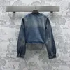 レディースジャケットデザイナー春/夏韓国スタイルファッションワークドレスポケットラウンドネックショートデニムコート9202
