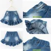 2024 Summer Kids Girls Shorts denim Short Ruffle plissée Princesse Tutu Jupes pour les vêtements pour bébés filles 2 à 7 ans