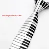 Bow Ties Polyester Classic Fancy Dish for Men Music Tie Piano Clavier Coldie Skinny Black Blanc