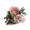 Flores decorativas 30 cm Rose Silk Peony Artificial Flower Bouquet Fake for Home Wedding Interior Decoration