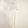 Women's Two Piece Dress pleated top with white skirt