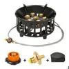 Camp Kitchen Strong Fire Power Cam Stove Portable Tourist Gas 16800W Windproect Outdoor Poves Handing Barbecue BBQ Matlagningskokare 2 DHCQV