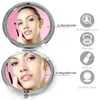 Mini Pocket Cosmetic Makeup Mirror Pearl Crystal Flower Foldable Magnifying Compact Party Favors Christmas Gift 240509