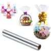 Enveloppez 1 rouleau transparent de cellulophane enveloppant du papier pour les vacances d'anniversaire Gift Gift Candy Package Fleur Emballage