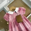 人気のベイビースカートホワイトドールドールプリンセスドレスサイズ80-120 cmキッズデザイナー服グラデーションチェッカーデザインガールズパーティードレス24april