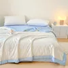 YanYangTian Doublesided Air Conditioner Comforter Solid Summer Quilt Blanket bed cover seersucker quilt single double bedding 240506