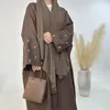 Roupas étnicas abaya 2024 Dubai Bordado elegante Cardigan Robe Mulher muçulmana Vestir escritório de luxo Lady Casual