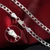 Chains Mens 925 Collier en argent sterling 2/4/6/8/10/12 mm 40-75 cm Collier de chaîne de visage Collier de homard Men Femmes Bijoux de fiançailles D240509