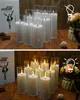 9pcs LED Flimeless Świece Światła Symulacja Acryl Wedding Romantyczna lampa świeca z zdalnym elementem kontroli świąteczne wystrój domu 240430