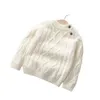 Set per bambini e ragazze maglione per bambini in lana addensata inverno inverno cerniera rotonda a maniche lunghe Girl lacrima Q240508