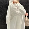 Ubranie etniczne 2024 Ramadan satyn Abayas dla Dubai Women Kimono Cardigan Eid Djellaba Jalabiya Muzułmańska sukienka Turcja Kaftan Arabic Open Abaya