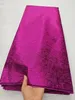 FUCHSIA Brocado africano Jacquard Fabric Damask Material Nigeriano Gilding Lace Brocard Tissu 5 yardas Dentelle Africaine DJB71 240508