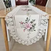 Aanpasbaar pioen borduurwerk half holle multi -stijl geborduurde stof kunst Europeaan klassieke stijl tafelkleed kanten tafelkleed