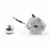 Nabel Ringe 925 Sterling Silber Bauchnabel Ring Mode Leopardenstil CZ Navel Piercing Body Schmuck D240509