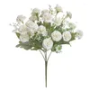 Decorative Flowers Artificial Rose Bouquet Christmas Vase For Home Decor Wedding Office El Table Centerpiece