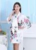 Etnische kleding 2024 Zijde Satijnen bruiloft Bruid Bruid Japans traditionele pauw bruidsmeisje gewaad dames slaapkleding yukata kimono korte jurk