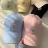 Top Caps Koreli Ins Beyzbol Kapağı Kadınlar y2k Aşk Kalp Nakış Zirvesi Tepedli Hat Renk Ayarlanabilir Uzun Sebim Kadın Güneş Şapkaları