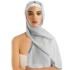 Abbigliamento etnico Donne musulmane Chiffon Hijab Shawls Scarf Solid Color Jersey Hijabs semplice per la donna VOILE Head Waps 68 172cm Islamica