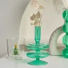 Houders Red Glass Kandelhouders Taps kaarsenkandel Kerstmishouder Kandelaarhouder Kerstmis Decor Green Glass