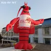 8MH (26 ft) Enorm uppblåsbar hummer med anpassad logotyptecknad karaktärsmodell för Crayfish Restaurant Advertising