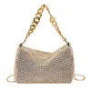 Роскошный дизайнер блестящий мешок с плечами сияющие вечерние сцепления сумочка кошельки золотые серебряные женщины 240509