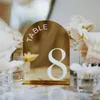 Numéros de table de mariage en orrage d'or Signes 3D Decor with Stand 240430