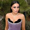 Party Dresses Jancember Lilac Strapless Gala Gown Basic Style Arabic Wedding Dress With Train For Women Dubai Evening Sf164