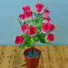 Dekorative Blumen 1 Blumenstrauß 12 Köpfe künstliche Frühlingsknospen Rose Seidengefälschte Blumenflores für DIY Home Garten Hochzeitsfeier Dekoration