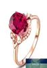 18k Rose Gold Pure Red Ruby Ring for Women Cut Red Gemstone Tourmaline Diamond Rings S925 Jewelry Party Wedding Ring2603548