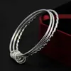 Wedding Bracelets Trendy Simple Three Layers Coil Circles Bangles Bracelets For Women Silver Color Wedding Jewelry Noeud Armband Pulseiras