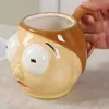 Cartoon Creme Ceramic Coffee Cup tridimensional